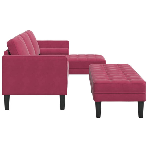 Weinrotes Sofa-Set mit Kissen