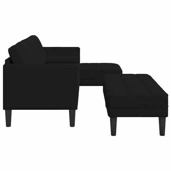 Schwarzes Sofa Set mit Kissen