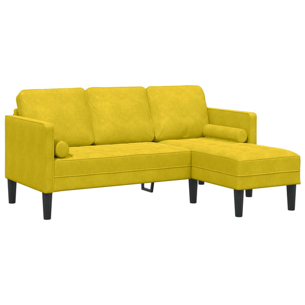 Gelbes Sofa Set mit Kissen, 2-teilig