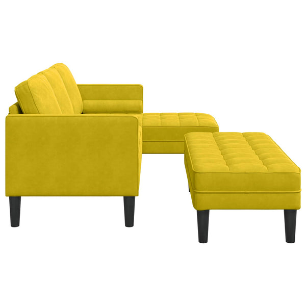 Gelbes Sofa Set mit Kissen, 2-teilig