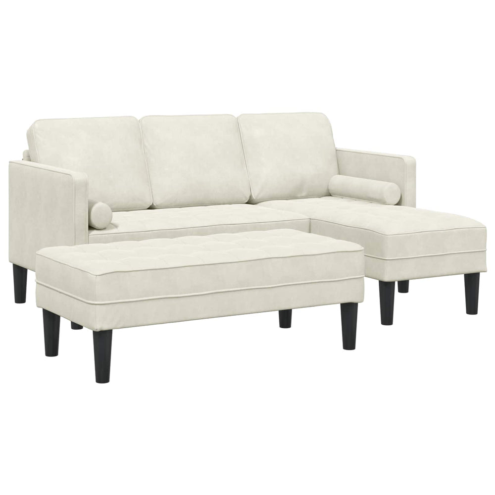 Creme Sofa Set mit Kissen