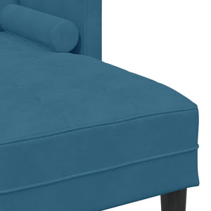 Blaues 2-teiliges Sofa-Set mit Kissen