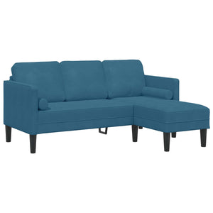 Blaues 2-teiliges Sofa-Set mit Kissen