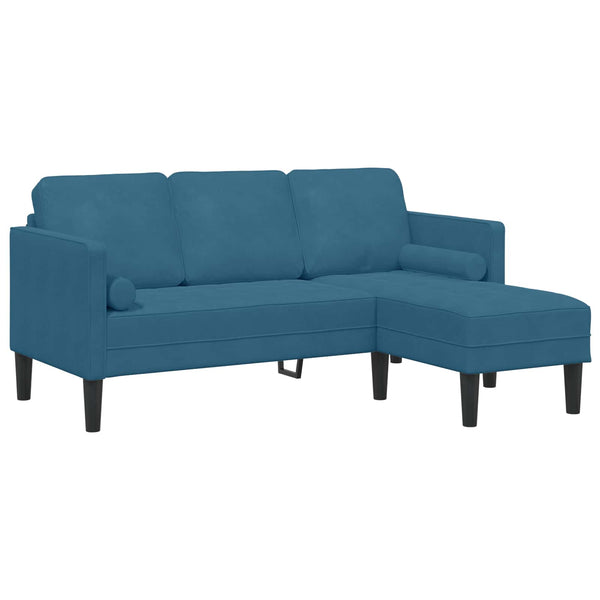 Blaues 2-teiliges Sofa-Set mit Kissen