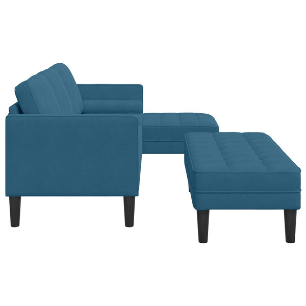 Blaues 2-teiliges Sofa-Set mit Kissen