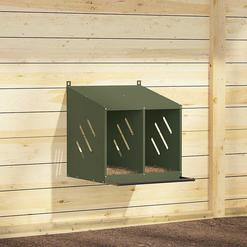 Hühner-Nistkasten 2 Fächer Olivgrün