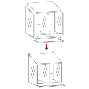 Hühner-Nistkasten, 2 Fächer, Verzinkt