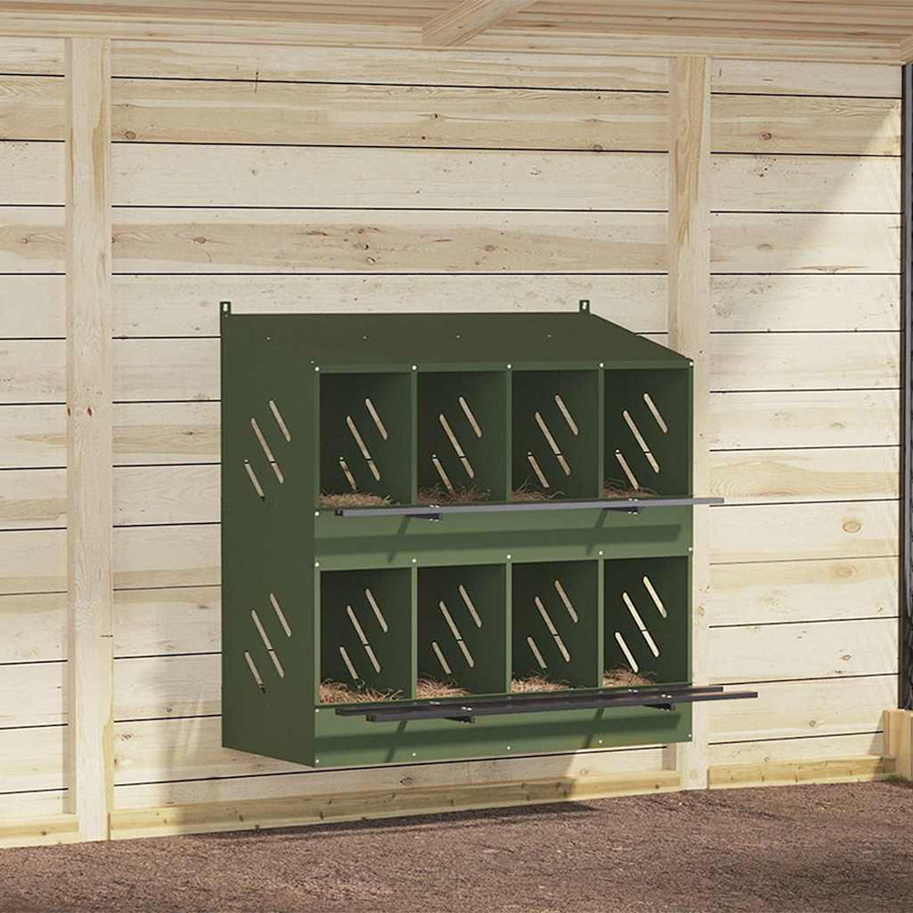 Hühner Nistkasten 8 Fächer Olivgrün