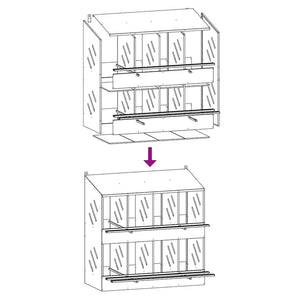 Hühner-Nistkasten 8 Fächer Verzinkt
