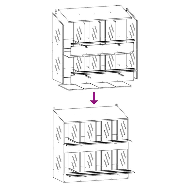 Hühner-Nistkasten 8 Fächer Verzinkt