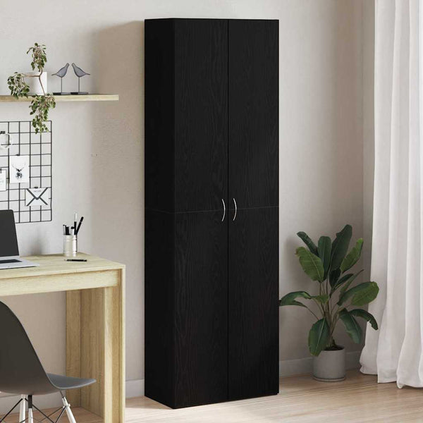 Büroschrank Schwarz Eichenoptik 190 cm