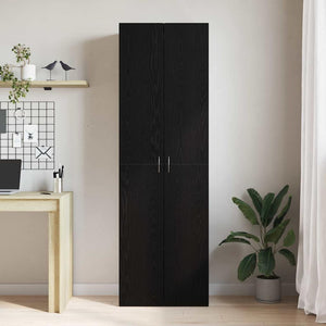 Büroschrank Schwarz Eichenoptik 190 cm