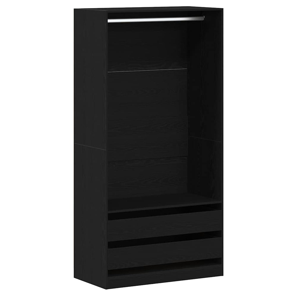 Kleiderschrank Schwarz Eichen-Optik 100x50x200 cm