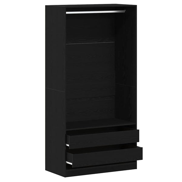 Kleiderschrank Schwarz Eichen-Optik 100x50x200 cm