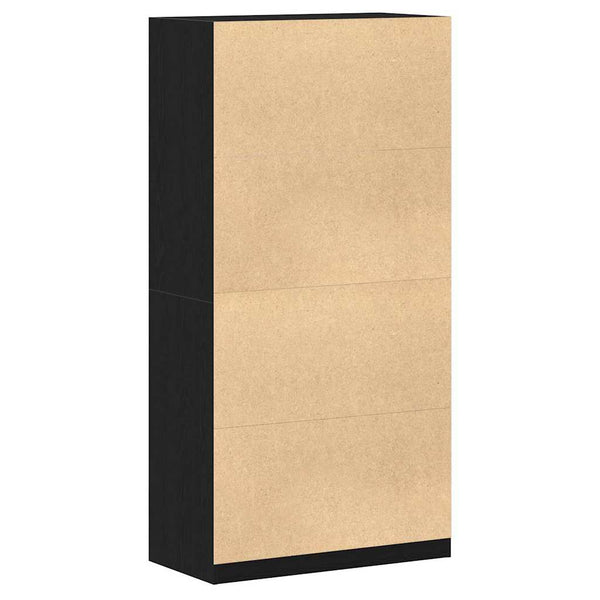 Kleiderschrank Schwarz Eichen-Optik 100x50x200 cm