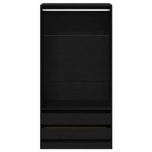Kleiderschrank Schwarz Eichen-Optik 100x50x200 cm