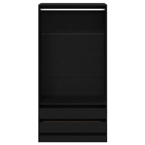 Kleiderschrank Schwarz Eichen-Optik 100x50x200 cm