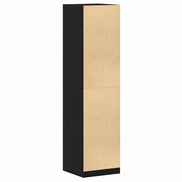 Schwarzer Kleiderschrank mit Regal Eichen-Optik 200cm
