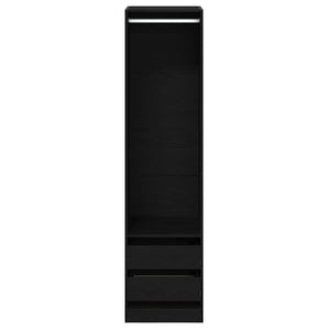 Schwarzer Kleiderschrank mit Regal Eichen-Optik 200cm