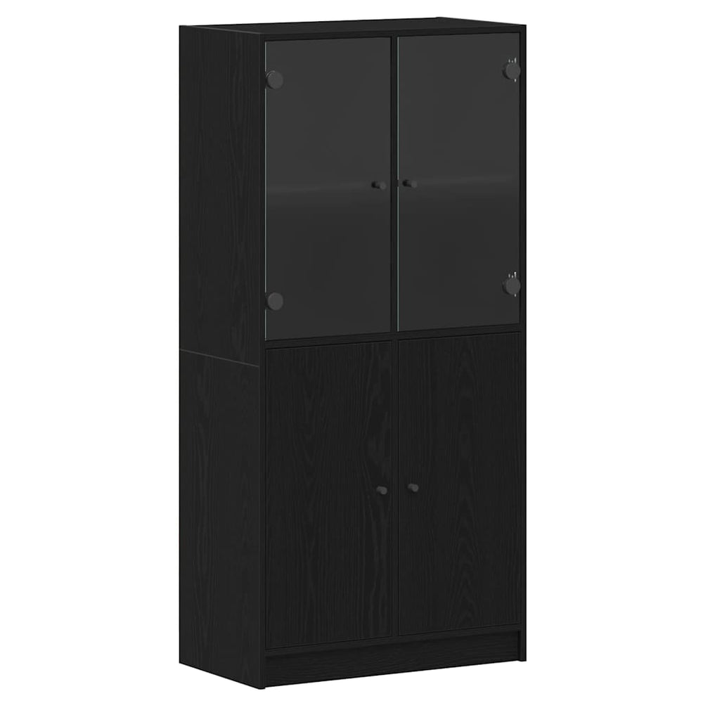 vidaXL Highboard Black Oak Look 68 x 37 x 142 cm