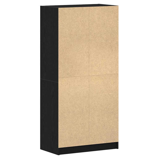 Highboard Schwarz Eichenoptik 68x37x142 cm