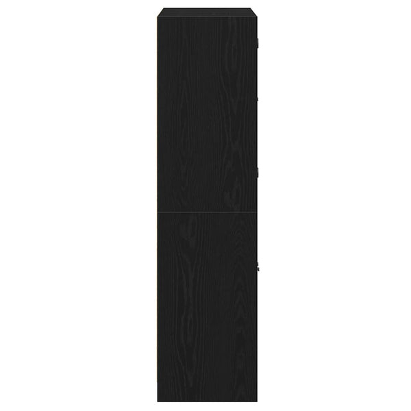 Highboard Schwarz Eichenoptik 68x37x142 cm