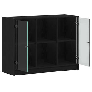 vidaXL Sideboard Black Oak Look 100 x 37 x 75.5 cm