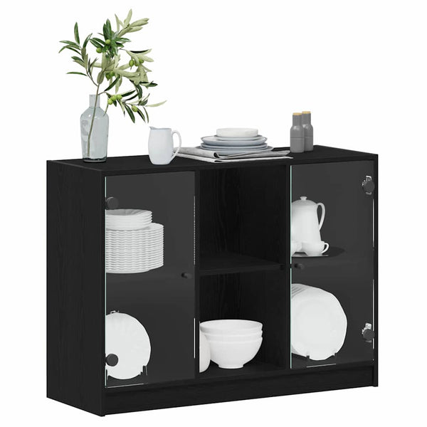 vidaXL Sideboard Black Oak Look 100 x 37 x 75.5 cm