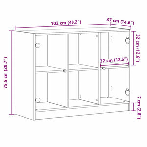 vidaXL Sideboard Black Oak Look 100 x 37 x 75.5 cm