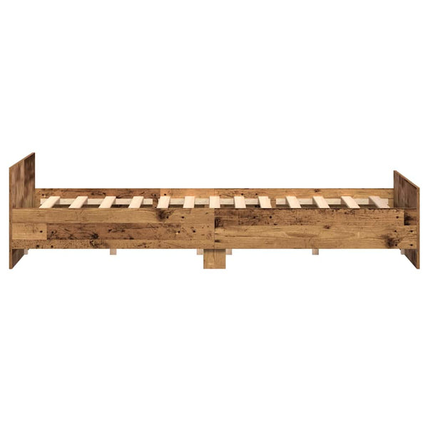 Bettrahmen mit Kopfteil Altholz 203x203 cm