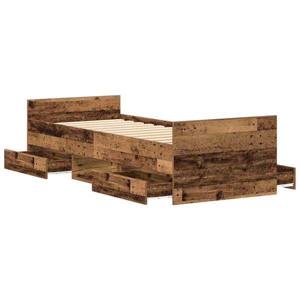 Bettrahmen mit Kopfteil Altholz 193 cm