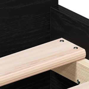 Bettrahmen Schwarz Eichen-Optik 193 cm