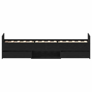Bettrahmen Schwarz Eichen-Optik 193 cm