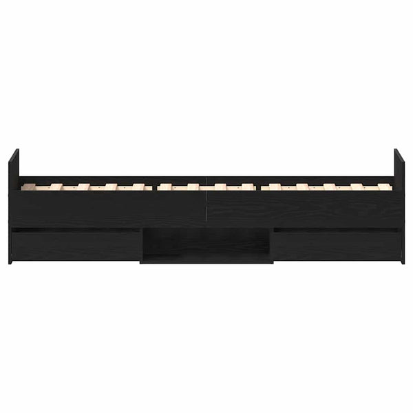 Bettrahmen Schwarz Eichen-Optik 193 cm