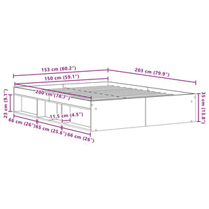 Bettgestell 150x200 Altholz-Optik