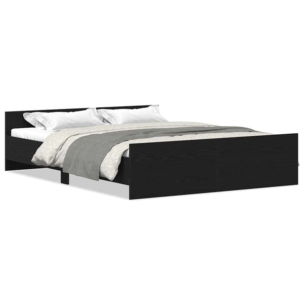 Bettgestell 150x200 cm Schwarz Eichen-Optik