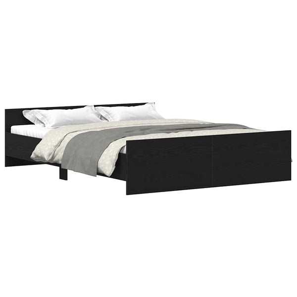 Bettgestell 150x200 cm Schwarz Eichen-Optik
