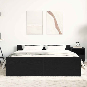 Bettgestell 150x200 cm Schwarz Eichen-Optik