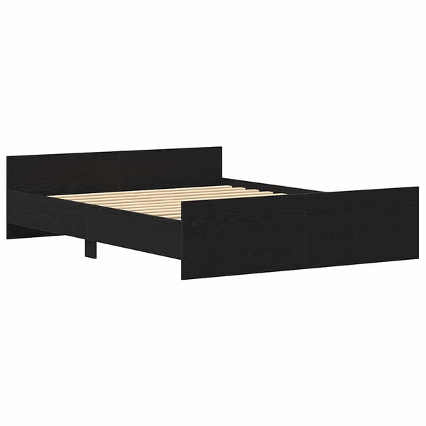 Bettgestell 150x200 cm Schwarz Eichen-Optik