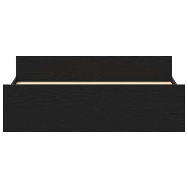 Bettgestell 150x200 cm Schwarz Eichen-Optik