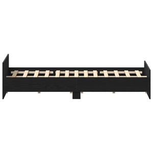 Bettgestell 150x200 cm Schwarz Eichen-Optik