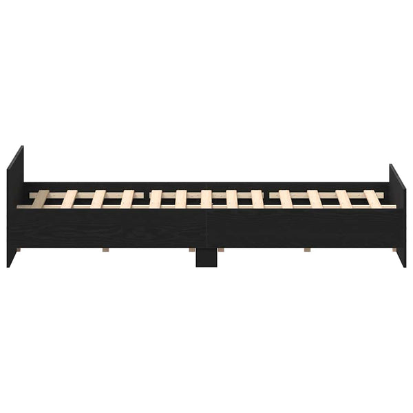 Bettgestell 150x200 cm Schwarz Eichen-Optik