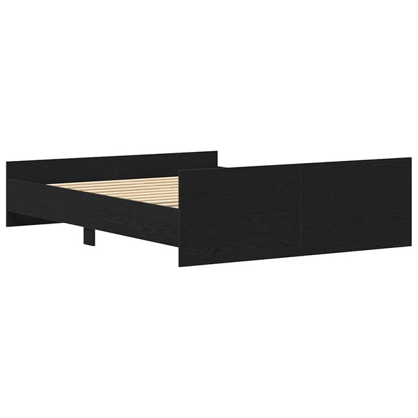 Bettgestell 150x200 cm Schwarz Eichen-Optik