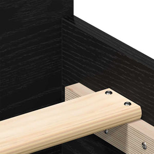Bettgestell 150x200 cm Schwarz Eichen-Optik