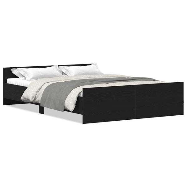 Bettgestell 135x190 cm Schwarz Eichen-Optik