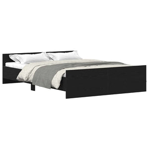 Bettgestell 135x190 cm Schwarz Eichen-Optik