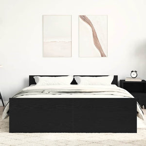 Bettgestell 135x190 cm Schwarz Eichen-Optik