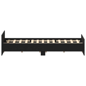 Bettgestell 135x190 cm Schwarz Eichen-Optik