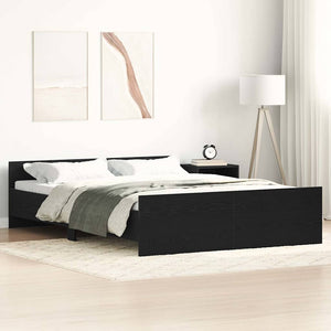 Bettgestell 135x190 cm Schwarz Eichen-Optik