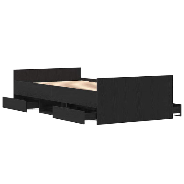Bettrahmen Schwarz Eichen-Optik 203x103 cm